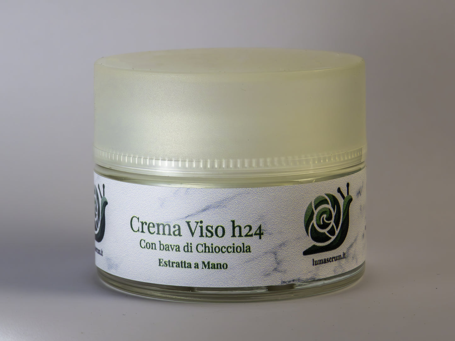 Crema Viso con Bava di Lumaca estratta a mano, Acido Ialuronico, Elastina, Vitamina E e Centella Asiatica