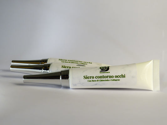 Siero Viso Contorno Occhi con Bava di Lumaca estratta a mano, Acido Ialuronico, Collagene e Aloe Vera