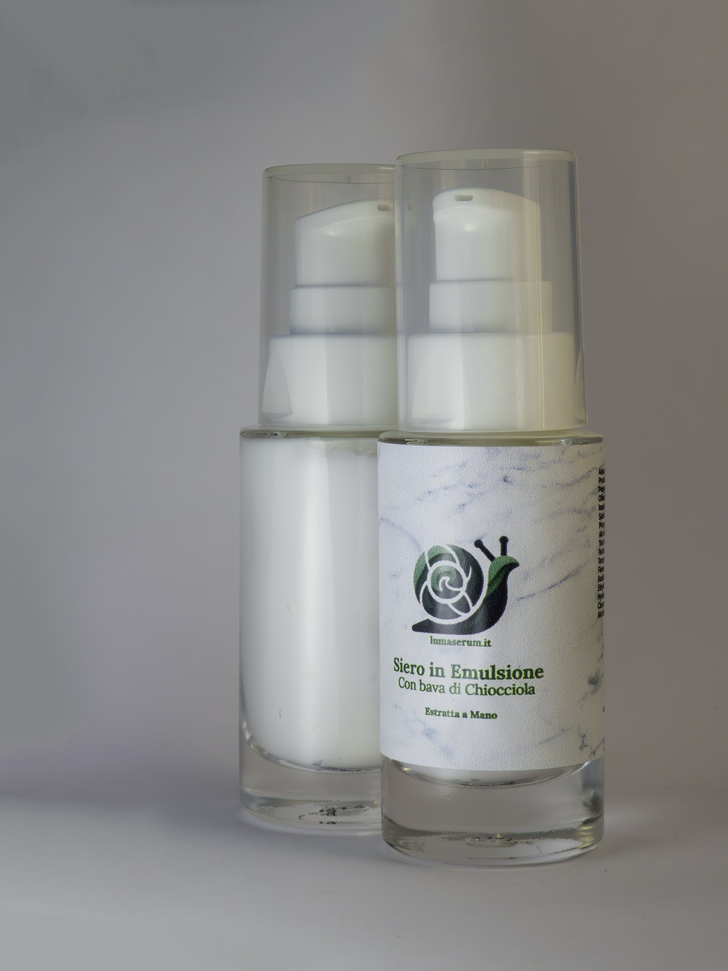 Siero Viso in Emulsione con Bava di Lumaca estratta a mano, Acido Ialuronico, Camomilla e Vitamina E