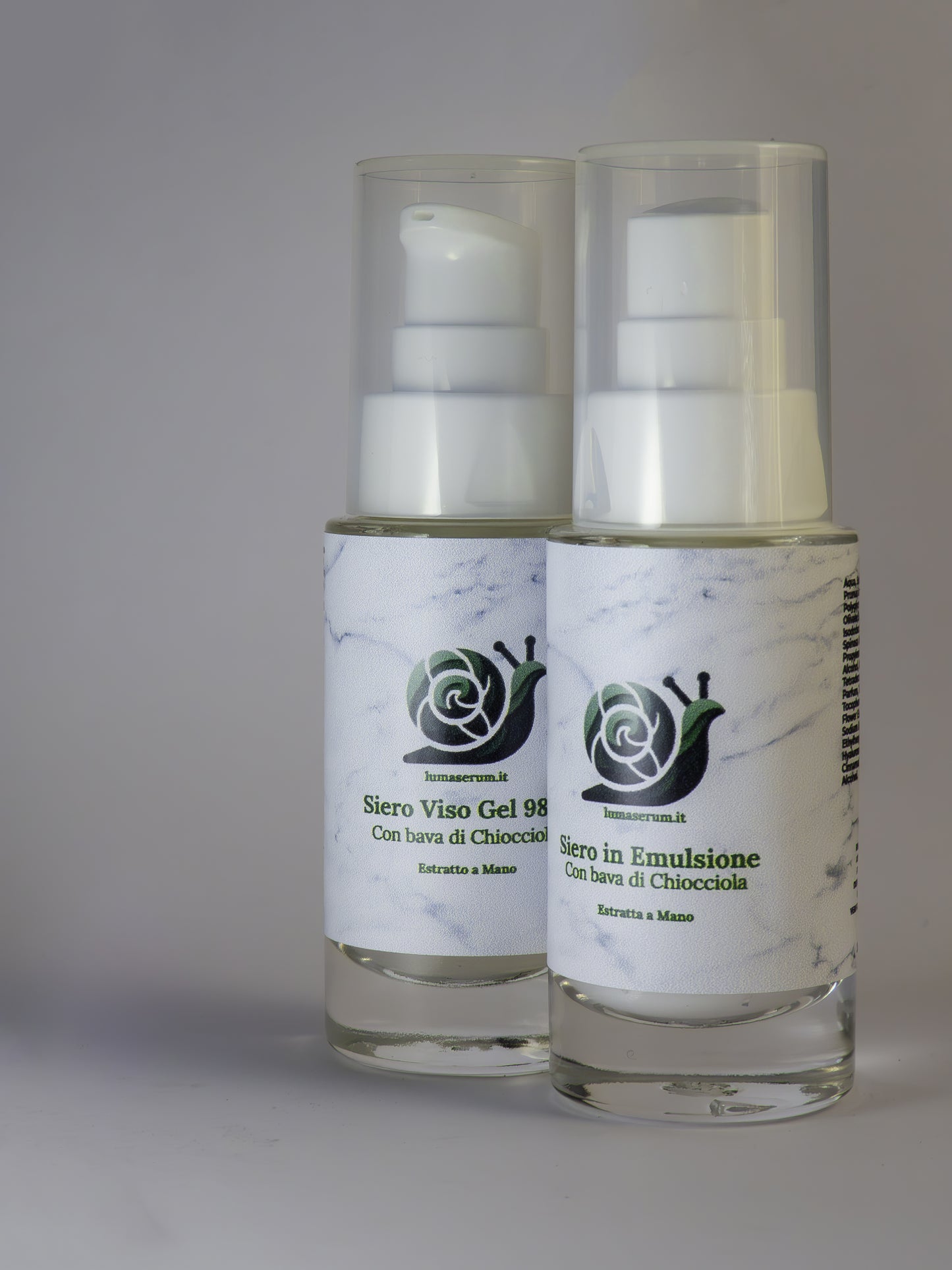 Siero Viso in Emulsione con Bava di Lumaca estratta a mano, Acido Ialuronico, Camomilla e Vitamina E