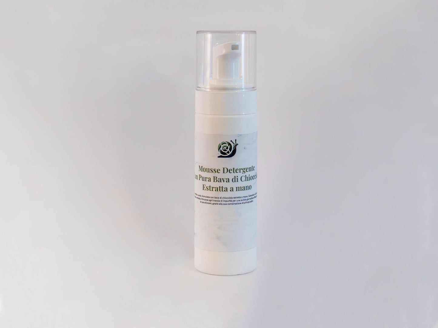 Mousse Detergente con Bava di Lumaca estratta a mano, 100% Ingredienti di origine naturale